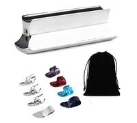 Guitar Slide Tone Bar for Dobro,Lap Guitar,Hawaiian Guitar,Electric Guitar with Celluloid+Thumb&Finger Picks Plectrums