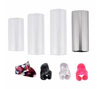 Guitar Slides & Finger Picks Set | Stainless Steel + Glass | Smooth Slide for Blues/Rock/Acoustic | 8 - Piece Kit with Box