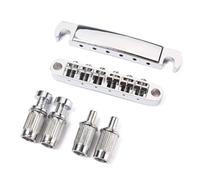 Guitar Slot Saddle Bridge Ga109 Locking Chrome Silver | Height Adjustable Design, for Single Cutaway Es Dot Models, Bridge Screws Included