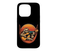 Guitar Sloth Retro Sunset Acoustic Guitarist Gift Case for iPhone 15 Pro