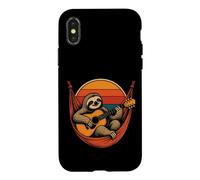 Guitar Sloth Retro Sunset Acoustic Guitarist Gift Case for iPhone X/XS