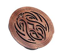 Guitar Sound Hole Cover Mahogany Wood Soundhole Cover Protector Wooden Feedback Buster with Foam for EQ Folk Guitars (3)