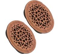 Guitar Soundhole Cover Wood 2Pcs - Acoustic Feedback Reducer for Night Practice, 41 Inch Decorative Sound Reducing Plug