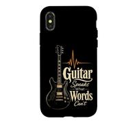 Guitar Speaks What Words Can't Vintage Guitarist Gift Case for iPhone X/XS