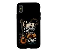 Guitar Speaks What Words Can't Vintage Guitarist Gift Case for iPhone X/XS