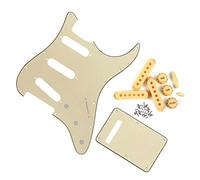 Guitar SSS Pickguard Backplate With Single Coil Pickup Cover Knobs Converter Whammy Bar Tips Guitar Replacement Pickguard (Color : 3ply 02)