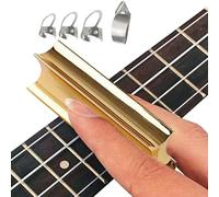 Guitar Stainless Steel Slide, Guitar Slides for Dobro with 4 Metal Picks | Stainless Steel Guitar Slide for Electric Guitar, Lap Steel Guitar, Hawaiian Guitar, Electric Guitar Accessories