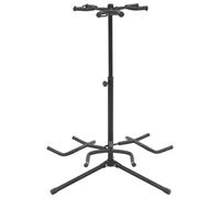 Guitar Stand Foldable Steel 3-Guitar Rack Black Adjustable 80-102cm Ultra-Stable