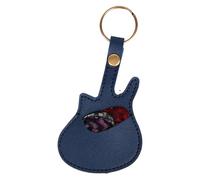 Guitar Stand Keychains,Guitar Pick Stand Box,Guitar Pick Stands with Keychain | Wear-resistant PU Music Instrument Accessories for Play, blue, Consulte la descripción, See description