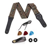 Guitar Strap Adjustable Nylon Shoulder Strap Belt Embroidered Guitar Strap For Acoustic Electric Bass Guitar
