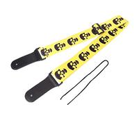 Guitar Strap Adjustable,Skull Pattern Leather Head Guitar Shoulder Strap for Acoustic Electric Bass Ukulele (yellow) Playing Accessories Performance Accessories