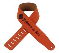 Guitar Strap Adjustable Wide Strap Leather Belt For Electric Guitars Bass With Embroidery Pattern 10 Buckle Holes
