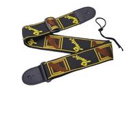 Guitar Strap Artistic Color Matching Diagonal Span Adjustable Electric Fender Back Portable Wood Musical Instruments(Black)