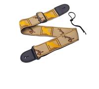 Guitar Strap Artistic Color Matching Diagonal Span Adjustable Electric Fender Back Portable Wood Musical Instruments(Yellow)