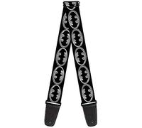Guitar Strap Batman Shield Black Silver 2 Inches Wide