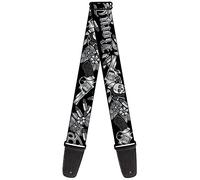 Guitar Strap Born to Raise Hell Black White 2 Inches Wide