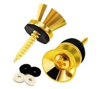 Guitar Strap Buttons - Heavy-Duty Metal Strap Locks End Pins | Flat Head Quick Release Strap Button Set with Screws, Secure Fit for Acoustic, Electric, and Bass Guitars, 2PCS Strap Blocks Included