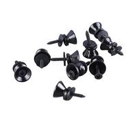 Guitar Strap Buttons, High Hardness 10PCS Mushroom Style Multifunctional Metal Guitar End Pins Adjustable Snap Wear Resistance for Electric Bass Ukulele (Black)