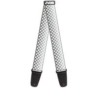 Guitar Strap Checker Black White Fade Out 2 Inches Wide