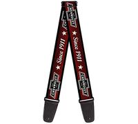 Guitar Strap Chevrolet Bowtie Since 1911 Stars Stripe Black Red Ivory 2 Inches Wide