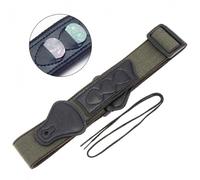 Guitar Strap, Cotton and PU Leather Bass Guitar Strap Acoustic Guitar Strap with 1 Strap Button, 2 Rubber Strap Lock, 5 Picks for Acoustic Electric Guitar (Dark green)
