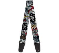 Guitar Strap Dead Men Tell No Tales Close Up White 2 Inches Wide