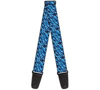 Guitar Strap Diagonal Retro Chevy Bowtie Stacked Black Blues 2 Inches Wide