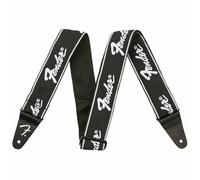 Guitar Strap, Fender Running Logo, Polyester, Leather Ends, Adjustable
