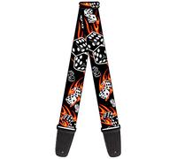 Guitar Strap Flaming Dice 2 Inches Wide