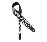 Guitar Strap Gaucho Leather with Zebra Faux Fur Guitar Strap GST-340-ZE