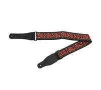 guitar strap Guitar Strap Shoulder Embroidery Grain Leather Adjustable Accessory for Acoustic Electric Folk bass guitar strap,bass strap(红黑)