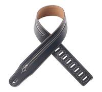 Guitar Strap Leather 2.8inch Wide 105cm to 145cm Adjustable Strap Guitar Accessories for Performance Practice (Black)