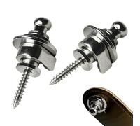 Guitar Strap Locks 2 Pack Strong Metal Straplocks and Buttons Quick Release Strap Parts for Replacement Electric Acoustic Guitar for Acoustic Bass Electric Guitar Ukulele Martin Silver