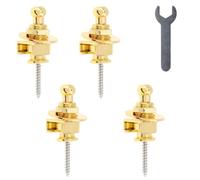 Guitar Strap Locks 4Pcs, Quick Release Metal Guitar Strap Locks with Wrench, Guitar Strap Locks Buttons Metal End Pins for Acoustic Classical Electric Guitar Bass, Guitar Security Strap Locks Set