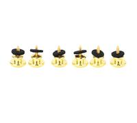 Guitar Strap Locks, 6pcs Smooth Iron Guitar Strap Buttons with Easy Installation for Acoustic Classical Electric Bass Guitars, Secure Strap End Pins for Musicians (Gold)