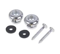 Guitar Strap Locks Mushrooms Heads Chrome Copper 2 Pcs Guitar Bass Strap Locks Belt Buckle Buttons Silver/Black/Golden (Color : Silver)