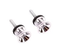 Guitar Strap Part Metal Strap Buttons Locks End Pins Ukulele Button Pegs Bass Screw Mushrooms Head Silver 2pcs
