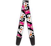 Guitar Strap - Penguins w/Cupcakes Fuchsia/Multi Color
