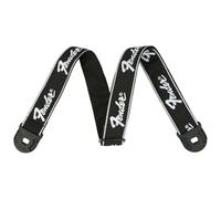 Guitar Strap Quick Grip Locking End, Fender 2", Black with White Running Logo