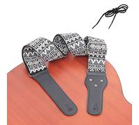 Guitar Strap Soft Nylon Leather Ends 1.9Inch Wide Padded Soft Leather Strap For Electric And Bass Guitars