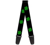 Guitar Strap St Pats Black Green 2 Inches Wide