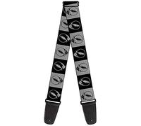 Guitar Strap Steal Your Face Blocks Black White Gray Black 2 Inches Wide