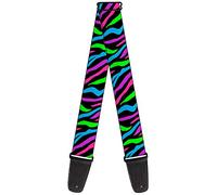 Guitar Strap Zebra Black Blue Green Pink Purple 2 Inches Wide