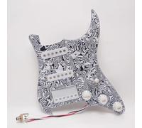 Guitar Strar Pickguard Pre-wired with Coil Split, Alnico 5 Humbucker Pickups for Fender USA/Mexico Stratocaster Replacement Parts (Zebra Shells)