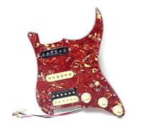 Guitar Strar Pickguard Pre-wired with Coil Split SSL1 SSL1 TH-4 Alnico 5 Humbucker Pickups for Fender USA/Mexico Stratocaster Replacement Parts (Red Turtle)