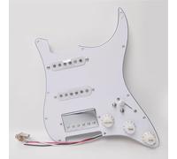 Guitar Strar Pickguard Pre-wired with Coil Split SSL1 SSL1 TH-4 Alnico 5 Humbucker Pickups for Fender USA/Mexico Stratocaster Replacement Parts (White)