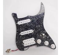 Guitar Strar Pickguard Pre-wired with Coil Split SSL1 SSL1 TH-4 Alnico 5 Pickups Humbucker Set for Fender USA/Mexico Stratocaster Replacement Parts (Black Pearl)