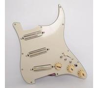 Guitar Strar Pickguard Pre-wired with Coil Split SSS Single Coil Pickup Set for Fender USA/Mexico Stratocaster Replacement Parts (Beige)