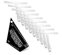 Guitar String Action Gauge Ruler Fret Rocker Tool with 9 Understring Guitar Radius Gauge for High Precision Sliding Pentatonic Scale Fret Rocker with Metric & Conversion Charts, 1 mm Thickness