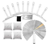 Guitar String Gauge - Luthier Ruler | Luthier String Action Ruler with Notched Radius Gauge | Measuring Tool for Bass Setup, Electric Acoustic Instrument Repair, Precision Fret Leveling